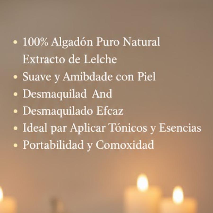 Algodones Cosméticos Premium Avocado – SADOER (100 porciento Algodón Puro)